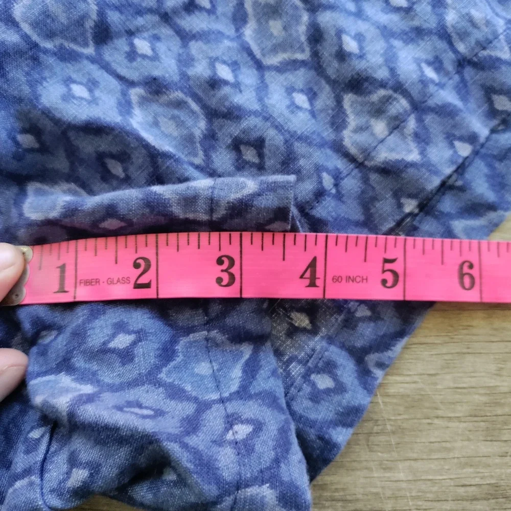 Cynthia Rowley Blue‎ Geometric Ikat Linen Shorts Womens Size 12 Diamond Print